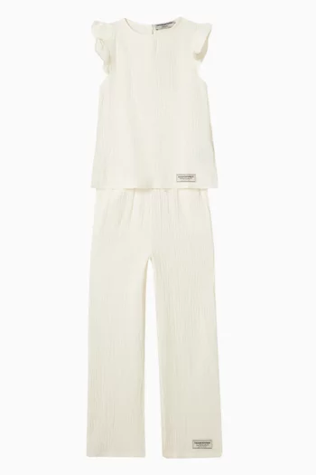 Ruffle Top in Organic Cotton Gauze