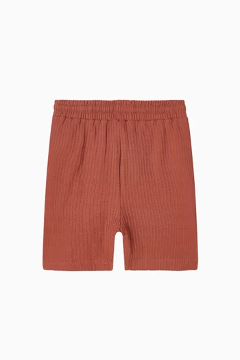 Relaxed Shorts in Seersucker Jersey