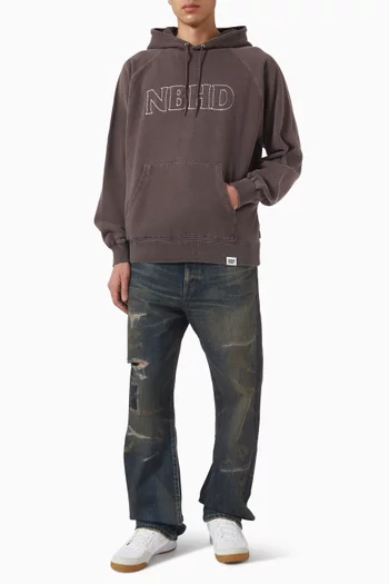 كنزة بغطاء رأس مصبوغة قطن