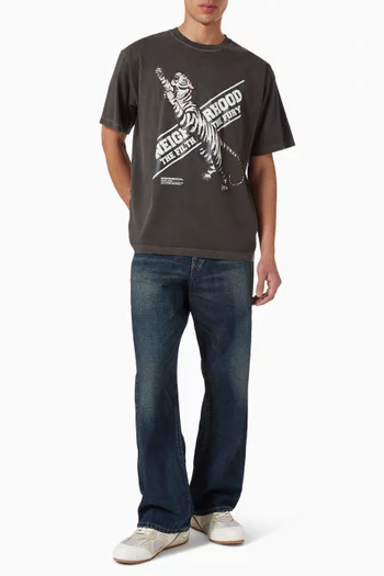 تي شيرت NH 17 بطبعة نمر قطن