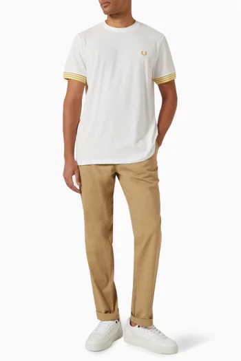 Striped Cuff T-shirt in Cotton