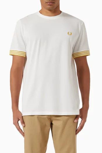 Striped Cuff T-shirt in Cotton