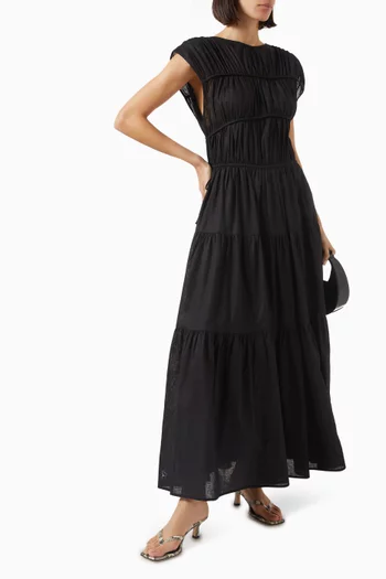 فستان فلين بطبقات متعددة كتان