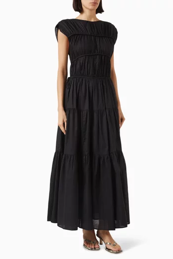 فستان فلين بطبقات متعددة كتان