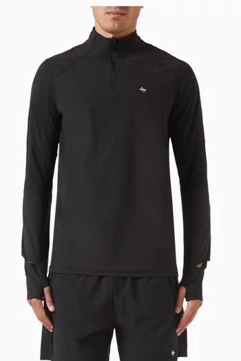 Run Quarter Zip Jacket in Stretch-nylon
