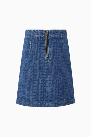Logo Skirt in Denim