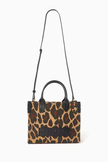 Small B-Army Shopper Bag in Leopard-print Canvas
