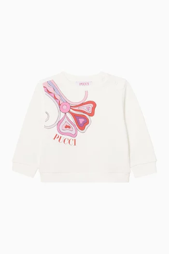 Floral Sweatshirt in Cotton Jersey