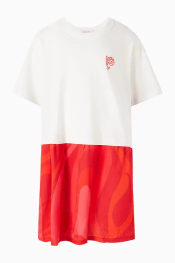 Abstract Print T-shirt Dress in Jersey