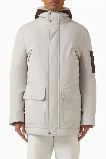 جاكيت باركا مبطن بالزغب نايلون مطاطي مقوى