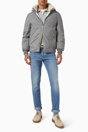 جاكيت بغطاء رأس مبطن بالزغب صوف