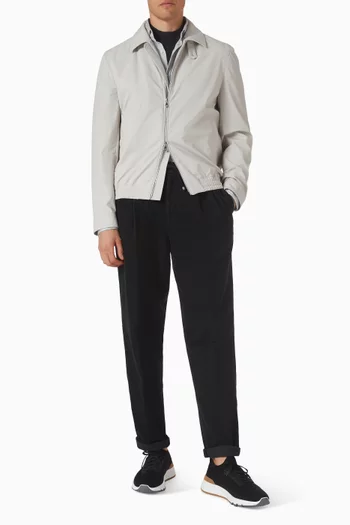 Garment-dyed Pants in Cotton Narrow Wale Corduroy