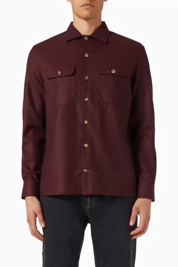 Overshirt in Virgin Wool Flannel