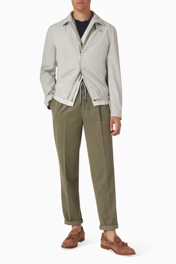 Garment-dyed Pants in Cotton Narrow Wale Corduroy