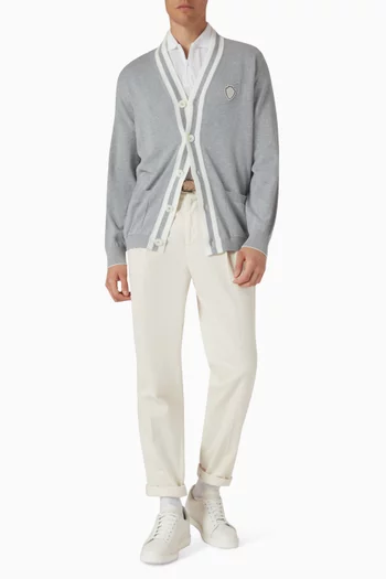 V-neck Cardigan in Cotton