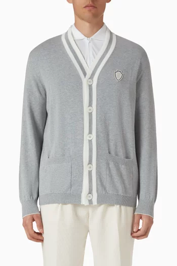 V-neck Cardigan in Cotton