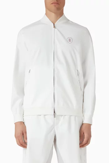 سويت شيرت برقعة بشعار الماركة نايلون