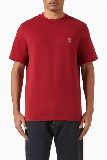 تي شيرت بطبعة شعار الماركة قطن جيرسيه