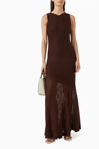 Spacia Sheer-hem Dress in Lyocell