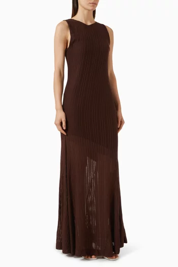 Spacia Sheer-hem Dress in Lyocell