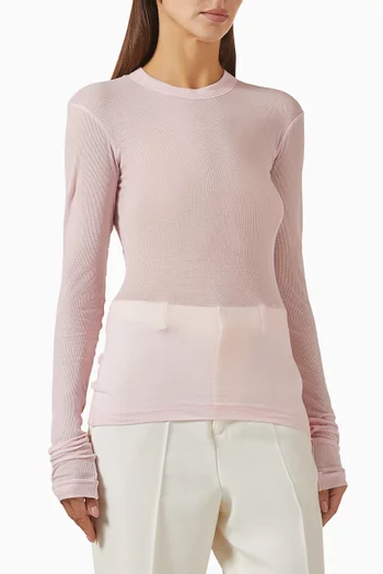 بلوزة شبه شفافة جيرسيه وقطن عضوي