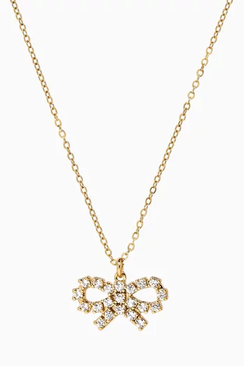 Micro Bow Necklace in Gold-plated Brass