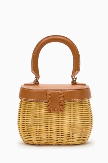 Bow Basket Bag in Rattan