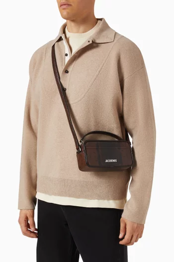 Le Baneto Camera Bag in Python-embossed Leather