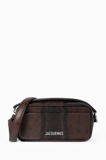 Le Baneto Camera Bag in Python-embossed Leather