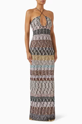 Maxi Dress in Embroidered Lace