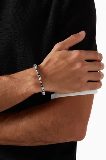 سوار بخرز هيماتيت دائري فضة إسترلينية