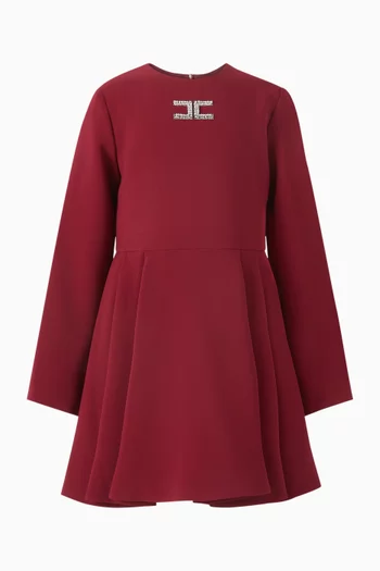 Rhinestone-embellished Logo Dress