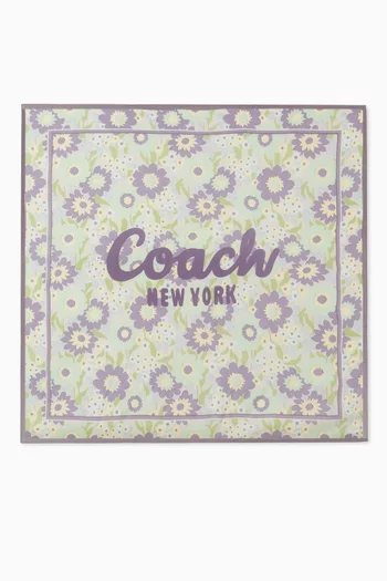 Laurel Floral Square Scarf in Silk