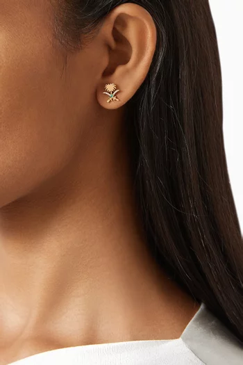 Turathi Diamond Stud Earrings in 18kt Yellow Gold