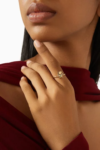 Turathi Diamond & Emerald Ring in 18kt Gold