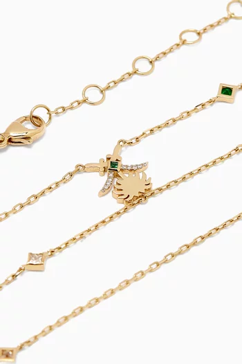 Turathi Emerald Hand Chain Bracelet in 18kt Gold