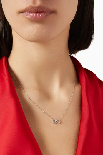 Infinity Small Diamond Necklace in 18kt White Gold