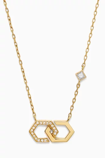 قلادة بدلاية انفينيتي صغيرة مرصعة بالماس ذهب عيار 18