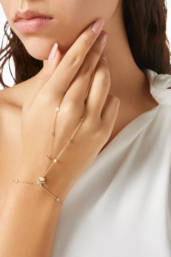 Turathi Diamond Hand Chain Bracelet in 18kt Gold