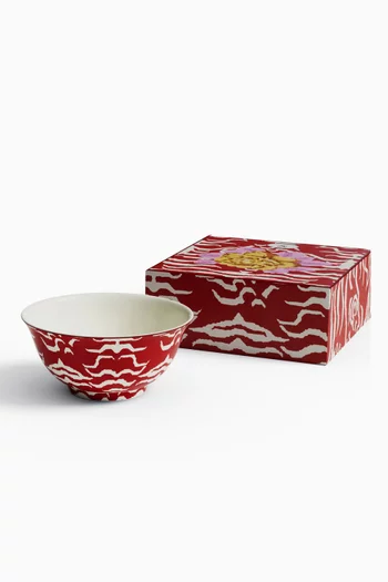 Indian Tiger Bowl in Porcelain