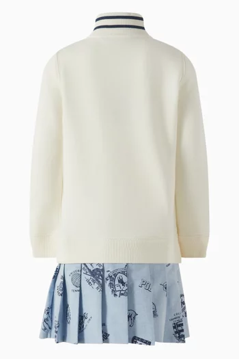 Logo Zip Dress in Cotton-blend