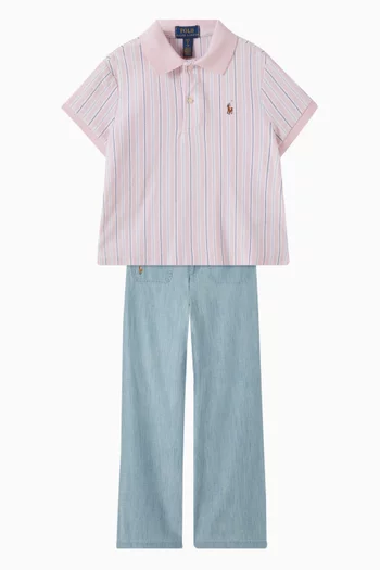 Logo Stripe Polo Shirt