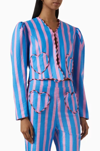 Cristina Jacket Top in Linen Blend