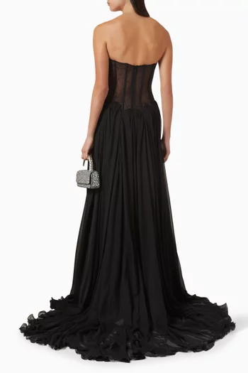 فستان سهرة فاليريان بتصميم مشد شيفون