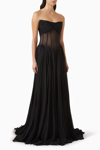 فستان سهرة فاليريان بتصميم مشد شيفون