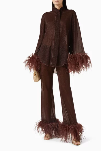 Lumiere Plumage Shirt in Stretch Lurex