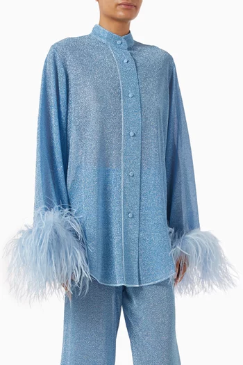 Lumiere Plumage Shirt in Stretch Lurex