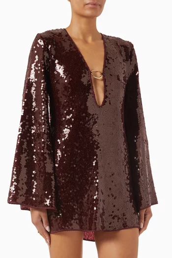 Marylin Sequined-embellished Mini O-Kaftan