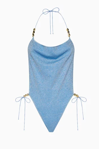 Glazed Lumiere Bandana One-piece Swimsuit in Lurex
