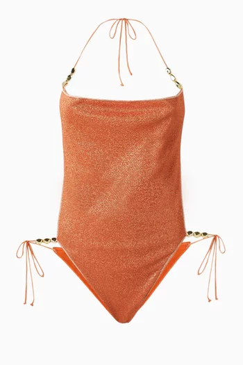 Glazed Lumiere Bandana One-piece Swimsuit in Lurex